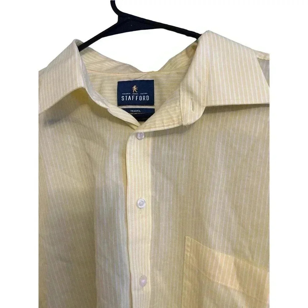 TAILORED CULTURE STRAFFORD SIZE 17 BUTTON DOWN YELLOW SHIRT